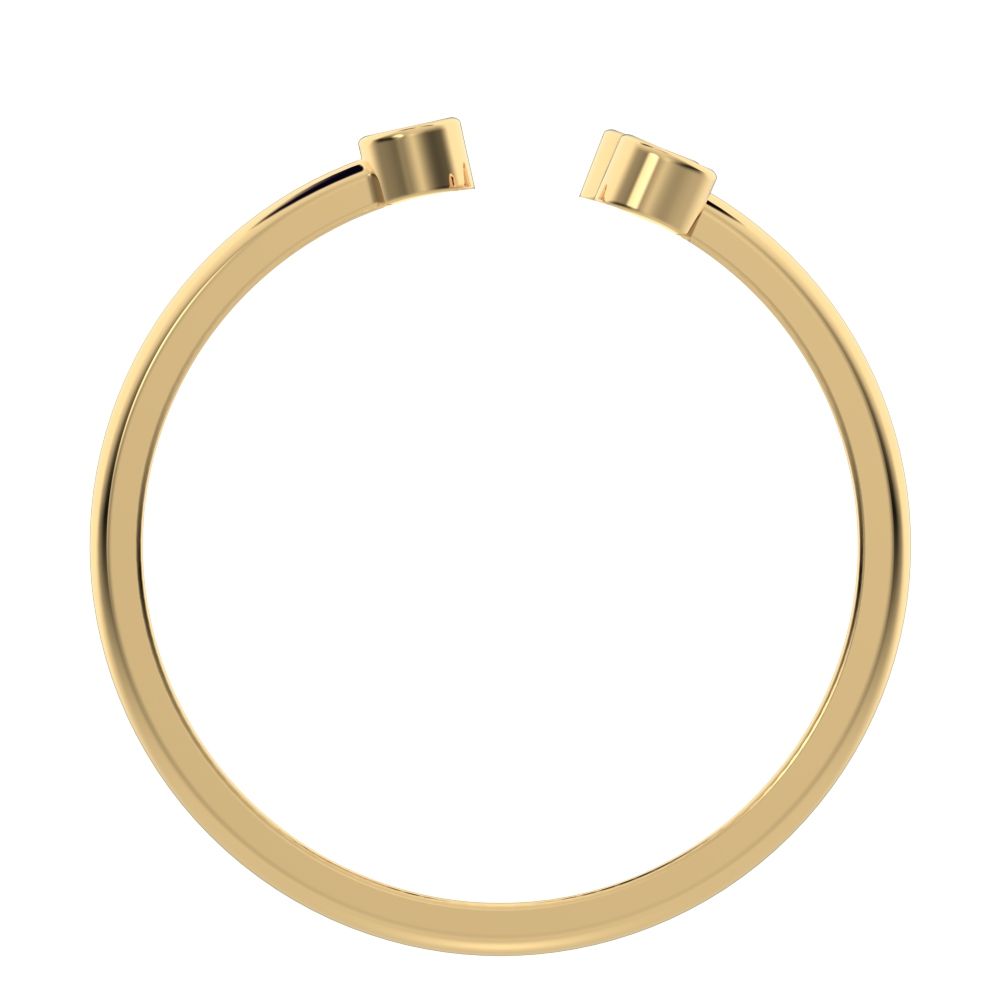 0.045 ct Round Cut Moissanite dainty Minimalist 3 stone floral bezel Stackable adjustable 14K / 18K Solid Yellow Gold everyday wedding band
