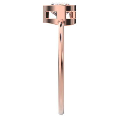 0.61 ct Heart Cut Simulated Clear Diamond dainty Minimalist bezel solitaire ring simple 14K / 18K Solid Rose Gold everyday ring