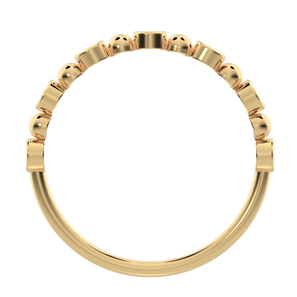 0.105Ct Round Cut Simulated Clear Diamond Minimalist half eternity Stackable braided 14K / 18K Solid Yellow Gold everyday wedding band