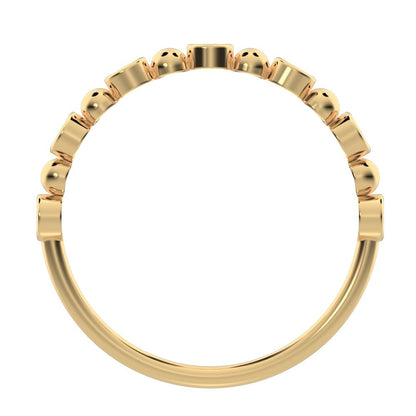 0.105Ct Round Cut Simulated Clear Diamond Minimalist half eternity Stackable braided 14K / 18K Solid Yellow Gold everyday wedding band