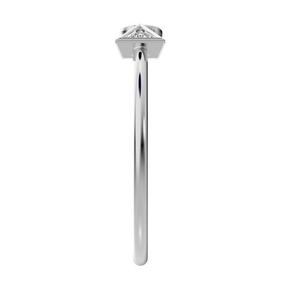 0.23Ct Triangle Cut Simulated Clear Diamond Minimalist adjustable Toi et Moi Dual stone 14K / 18K Solid White Gold everyday wedding band