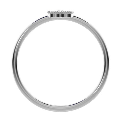 0.03 ct Round Cut Simulated Clear Diamond dainty Minimalist heart vintage halo cluster 14K / 18K Solid White Gold everyday ring