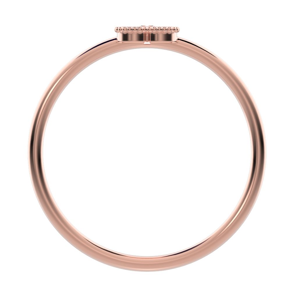 0.03 ct Round Cut Moissanite dainty Minimalist heart vintage halo cluster 14K / 18K Solid Rose Gold everyday ring