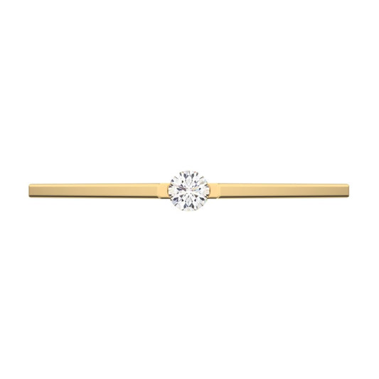 0.06Ct Round Cut Simulated Clear Diamond Minimalist solitaire Stackable wedding band 14K / 18K Solid Yellow Gold everyday wedding band