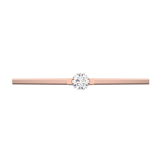 0.06Ct Round Cut Simulated Clear Diamond Minimalist solitaire Stackable wedding band 14K / 18K Solid Rose Gold everyday wedding band