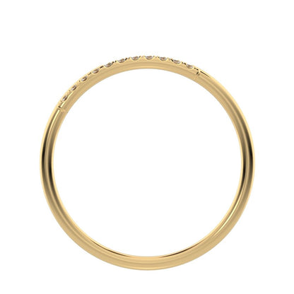 0.165 ct Round Cut Moissanite dainty Minimalist overlap asymmetrical Stackable cluster 14K / 18K Solid Yellow Gold everyday wedding band