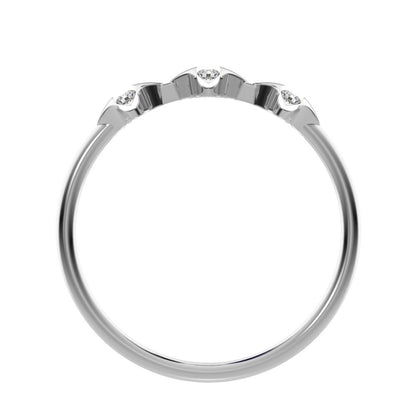 0.045 ct Round Cut Moissanite dainty Minimalist eye triple marquise sculptural halo 14K / 18K Solid White Gold everyday ring