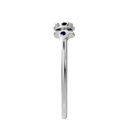 0.045 ct Round Cut Moissanite dainty Minimalist eye triple marquise sculptural halo 14K / 18K Solid White Gold everyday ring