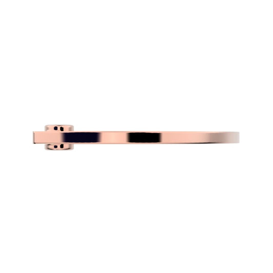 0.03 ct Round Cut Moissanite dainty Minimalist Asymmetrical bezel Open-circle Stackable 14K / 18K Solid Rose Gold everyday wedding band