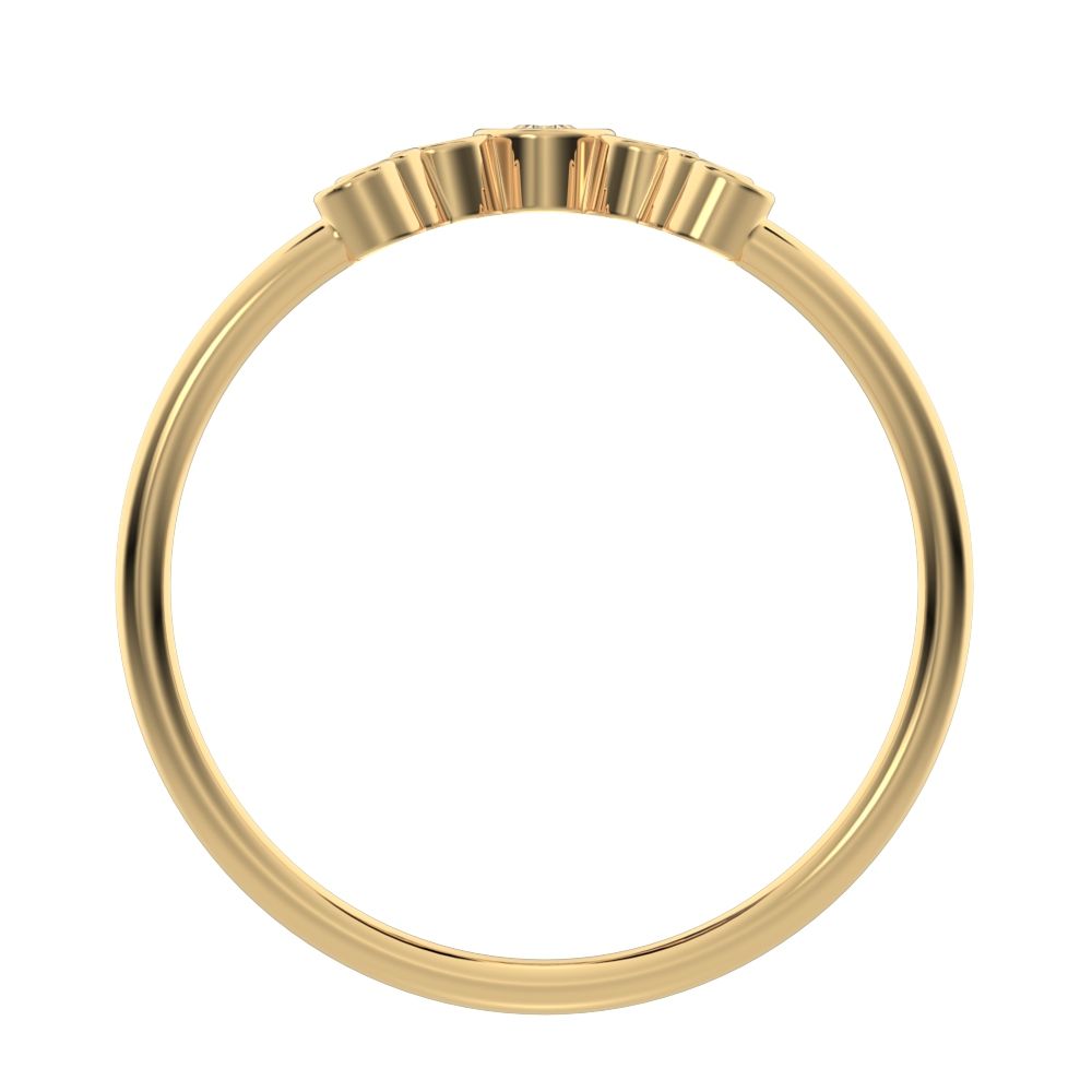 0.26Ct Pear Cut VS/GH Natural Diamond Minimalist bezel Crown Stackable tiara curved 14K / 18K Solid Yellow Gold everyday wedding band