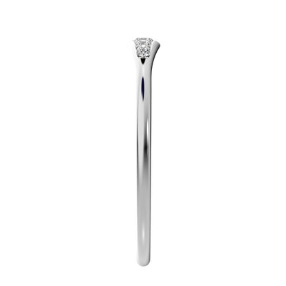 0.08 ct Round Cut Simulated Clear Diamond dainty Minimalist eye bar Stackable light 14K / 18K Solid White Gold everyday wedding band