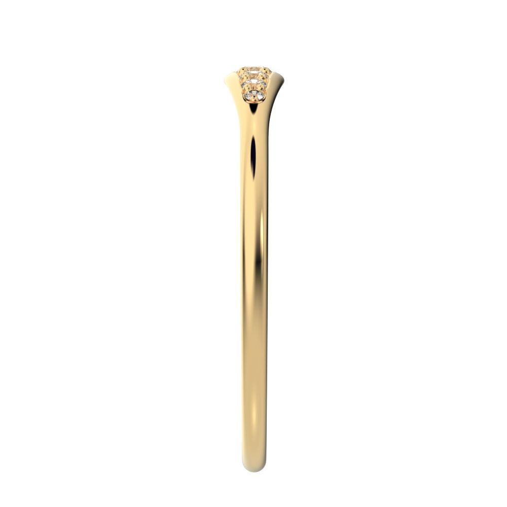 0.08 ct Round Cut Simulated Clear Diamond dainty Minimalist eye bar Stackable light 14K / 18K Solid Yellow Gold everyday wedding band