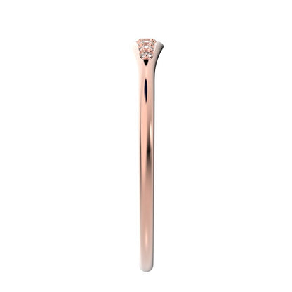 0.08 ct Round Cut Simulated Clear Diamond dainty Minimalist eye bar Stackable light 14K / 18K Solid Rose Gold everyday wedding band