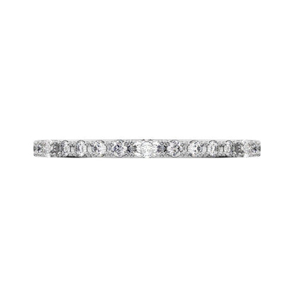 0.195 ct Marquise Cut Moissanite dainty Minimalist half eternity Stackable light simple 14K / 18K Solid White Gold everyday wedding band