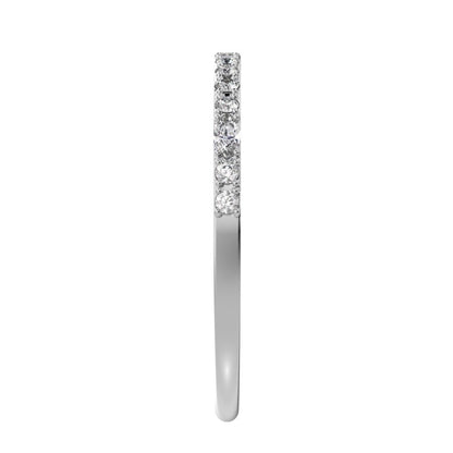 0.195 ct Marquise Cut Moissanite dainty Minimalist half eternity Stackable light simple 14K / 18K Solid White Gold everyday wedding band