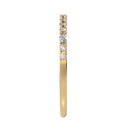0.195 ct Marquise Cut Moissanite dainty Minimalist half eternity Stackable light simple 14K / 18K Solid Yellow Gold everyday wedding band