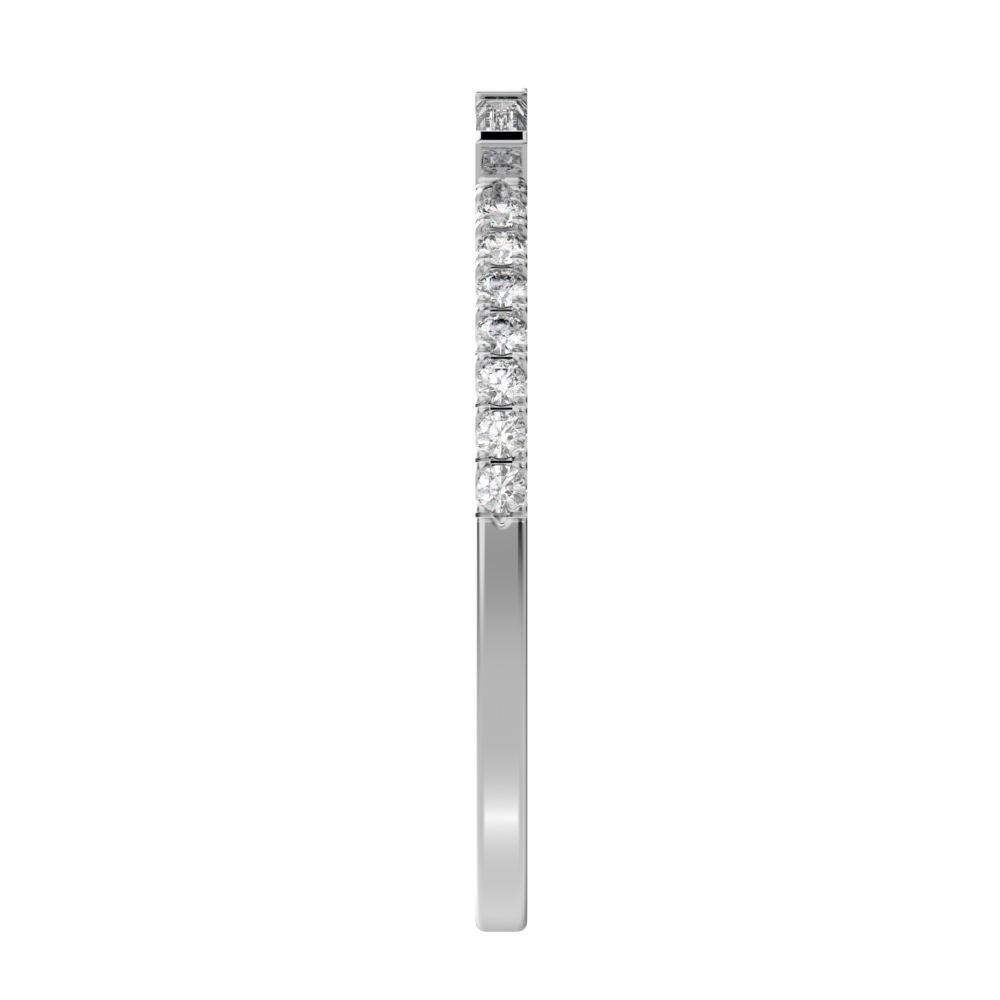 0.32Ct Baguette Cut Simulated Clear Diamond half eternity Stackable 3 stone light simple 14K / 18K Solid White Gold everyday wedding band