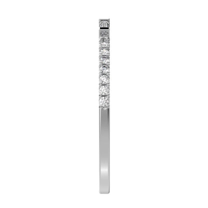 0.32Ct Baguette Cut Simulated Clear Diamond half eternity Stackable 3 stone light simple 14K / 18K Solid White Gold everyday wedding band