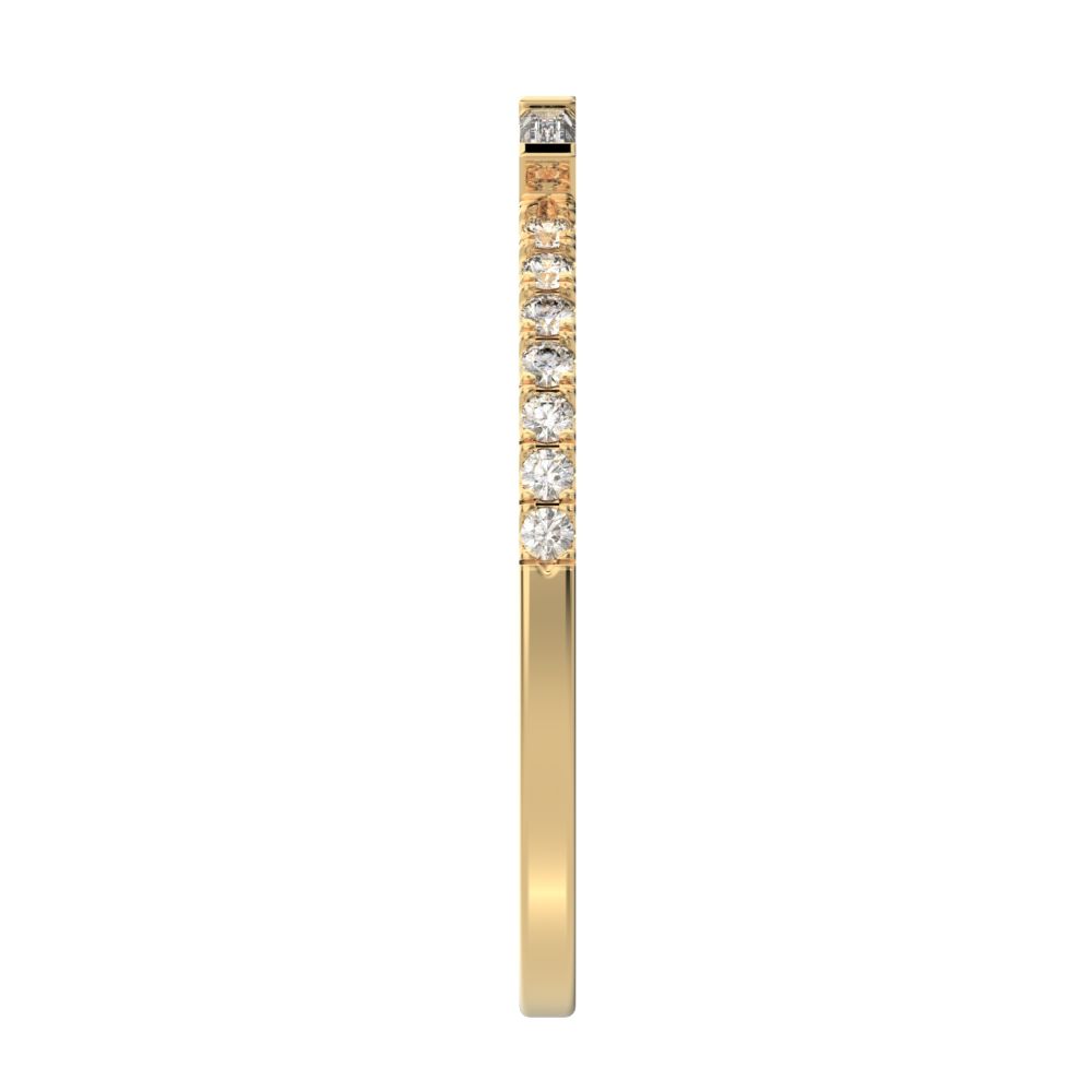 0.32Ct Baguette Cut Simulated Clear Diamond dainty half eternity Stackable 3 stone simple 14K / 18K Solid Yellow Gold everyday wedding band