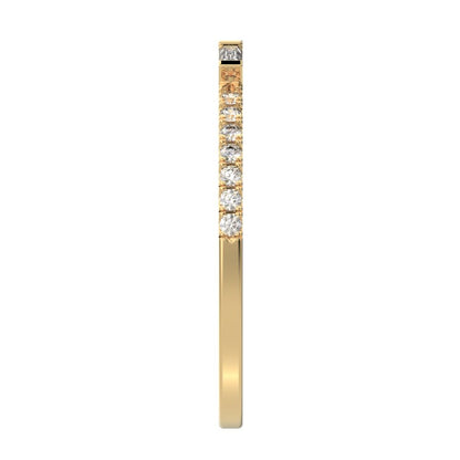 0.32Ct Baguette Cut Simulated Clear Diamond dainty half eternity Stackable 3 stone simple 14K / 18K Solid Yellow Gold everyday wedding band