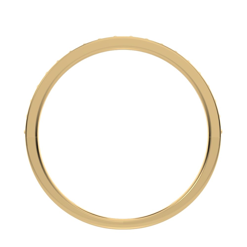 0.285Ct Round Cut Moissanite Minimalist half eternity Stackable channel light simple 14K / 18K Solid Yellow Gold everyday wedding band