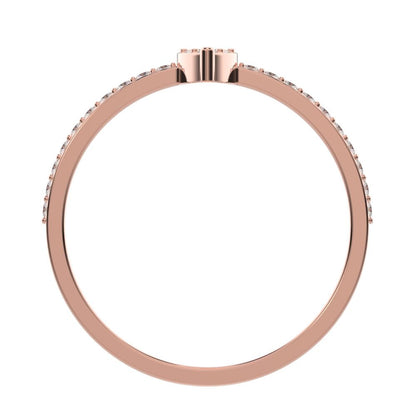 0.23 ct Round Cut Moissanite dainty Minimalist cluster marquise eye simple light 14K / 18K Solid Rose Gold everyday ring