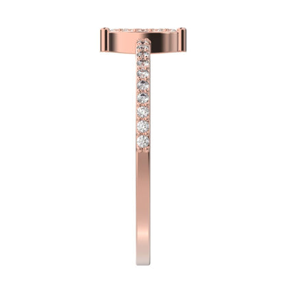 0.23 ct Round Cut Moissanite dainty Minimalist cluster marquise eye simple light 14K / 18K Solid Rose Gold everyday ring
