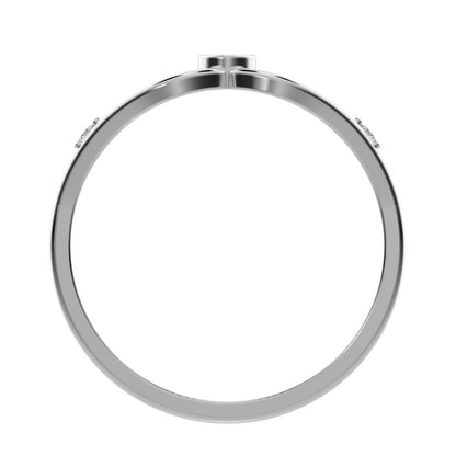 0.07 ct Round Cut Moissanite dainty Minimalist bezel eye openwork infinity 14K / 18K Solid White Gold everyday ring