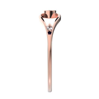 0.07 ct Round Cut Moissanite dainty Minimalist bezel eye openwork infinity 14K / 18K Solid Rose Gold everyday ring