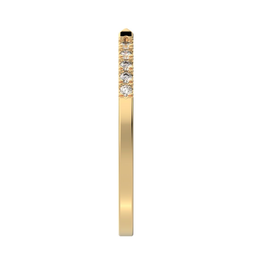 0.1 ct Round Cut Moissanite dainty Minimalist Stackable half eternity adjustable light 14K / 18K Solid Yellow Gold everyday wedding band