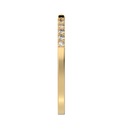 0.1 ct Round Cut Moissanite dainty Minimalist Stackable half eternity adjustable light 14K / 18K Solid Yellow Gold everyday wedding band
