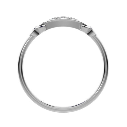 0.085Ct Round Cut Simulated Clear Diamond Minimalist Knot eye infinity Pav√© Stackable 14K / 18K Solid White Gold everyday wedding band