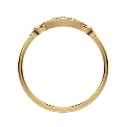 0.085Ct Round Cut Simulated Clear Diamond Minimalist Knot eye infinity Pav√© Stackable 14K / 18K Solid Yellow Gold everyday wedding band