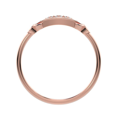 0.085Ct Round Cut Simulated Clear Diamond Minimalist Knot eye infinity Pav√© Stackable 14K / 18K Solid Rose Gold everyday wedding band