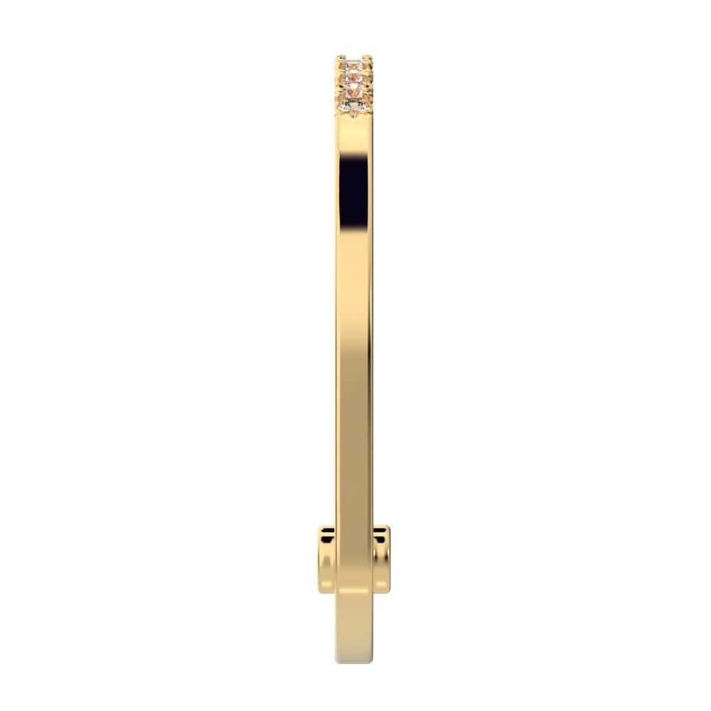 0.15 ct Round Cut Moissanite dainty Minimalist Stackable half eternity bar bezel light 14K / 18K Solid Yellow Gold everyday wedding band