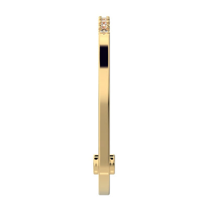 0.15 ct Round Cut Moissanite dainty Minimalist Stackable half eternity bar bezel light 14K / 18K Solid Yellow Gold everyday wedding band
