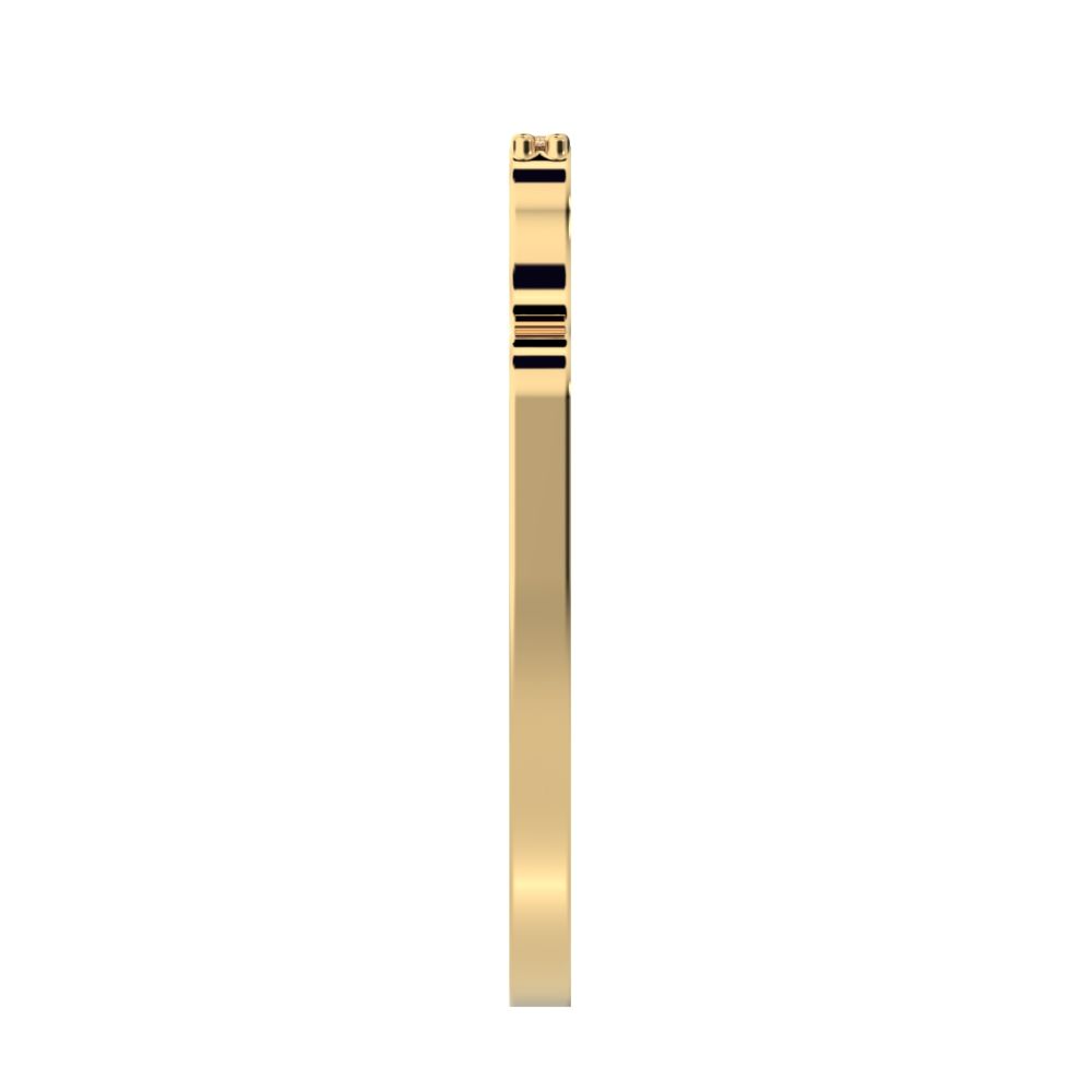0.09 ct Round Cut Moissanite dainty Minimalist Stackable half eternity bar bezel light 14K / 18K Solid Yellow Gold everyday wedding band