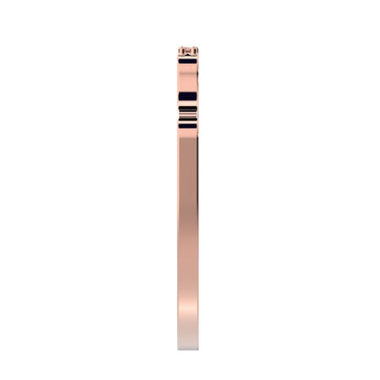 0.09 ct Round Cut Moissanite dainty Minimalist Stackable half eternity bar bezel light 14K / 18K Solid Rose Gold everyday wedding band