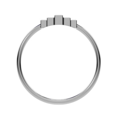0.3 ct Baguette Cut Simulated Clear Diamond Minimalist step-cut art deco solitaire with accents 14K / 18K Solid White Gold everyday ring