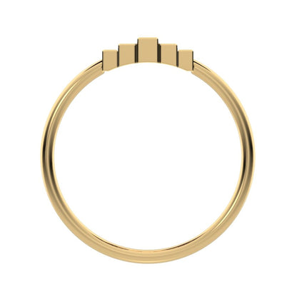 0.3 ct Baguette Cut Simulated Clear Diamond Minimalist step-cut art deco solitaire with accents 14K / 18K Solid Yellow Gold everyday ring