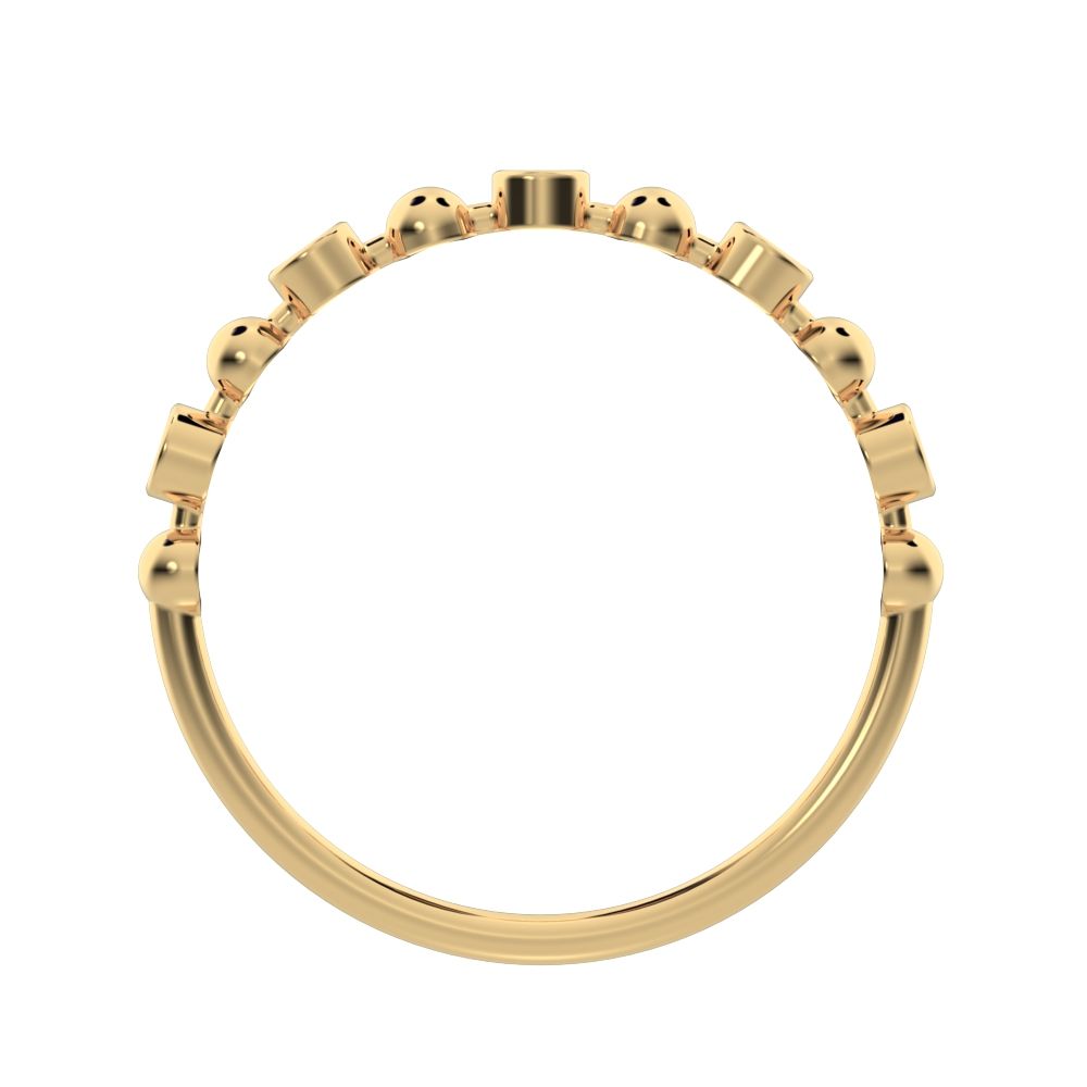 0.075Ct Round Cut Simulated Clear Diamond Minimalist Stackable half eternity braided 14K / 18K Solid Yellow Gold everyday wedding band