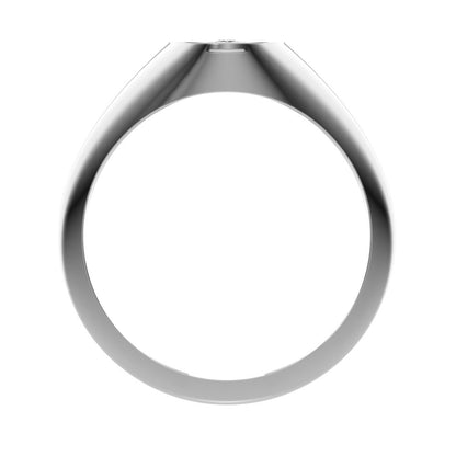 0.03 ct Round Cut Moissanite dainty Minimalist 1 stone solitaire signet light 14K / 18K Solid White Gold everyday ring