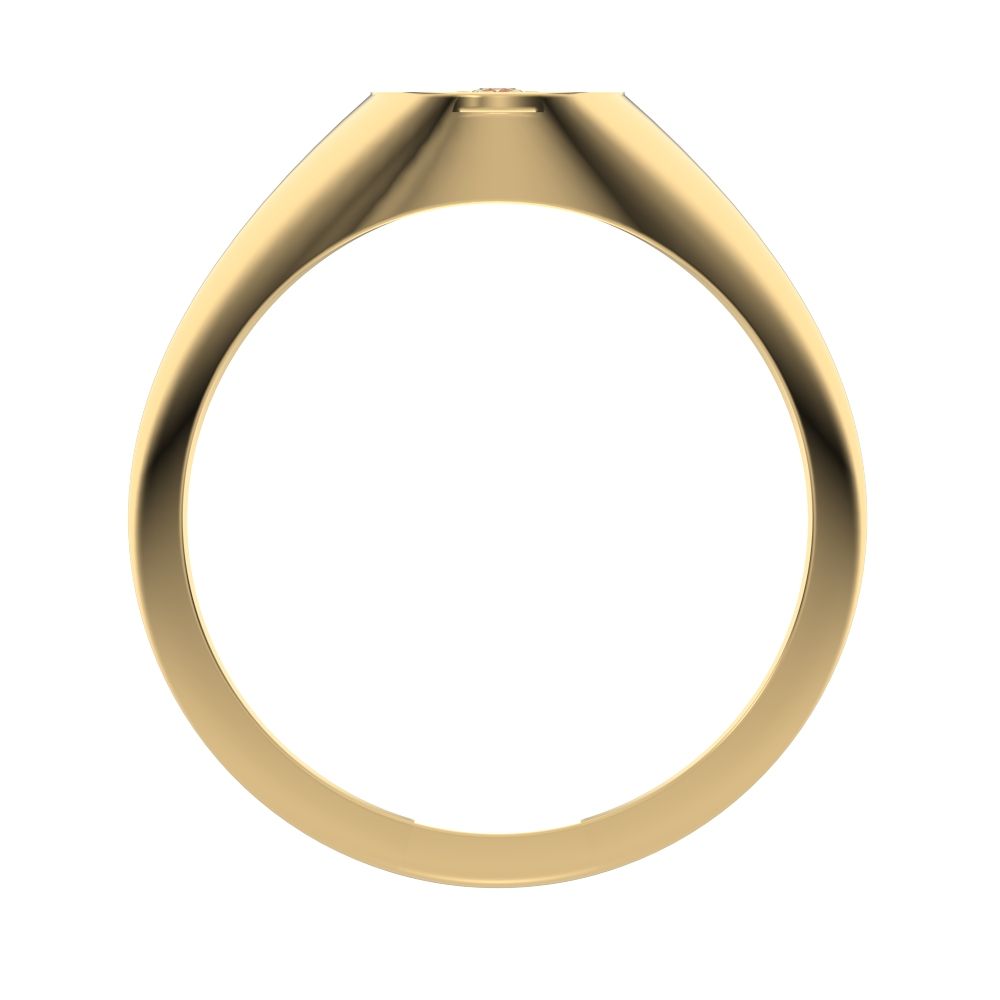 0.03 ct Round Cut Moissanite dainty Minimalist 1 stone solitaire signet light 14K / 18K Solid Yellow Gold everyday ring