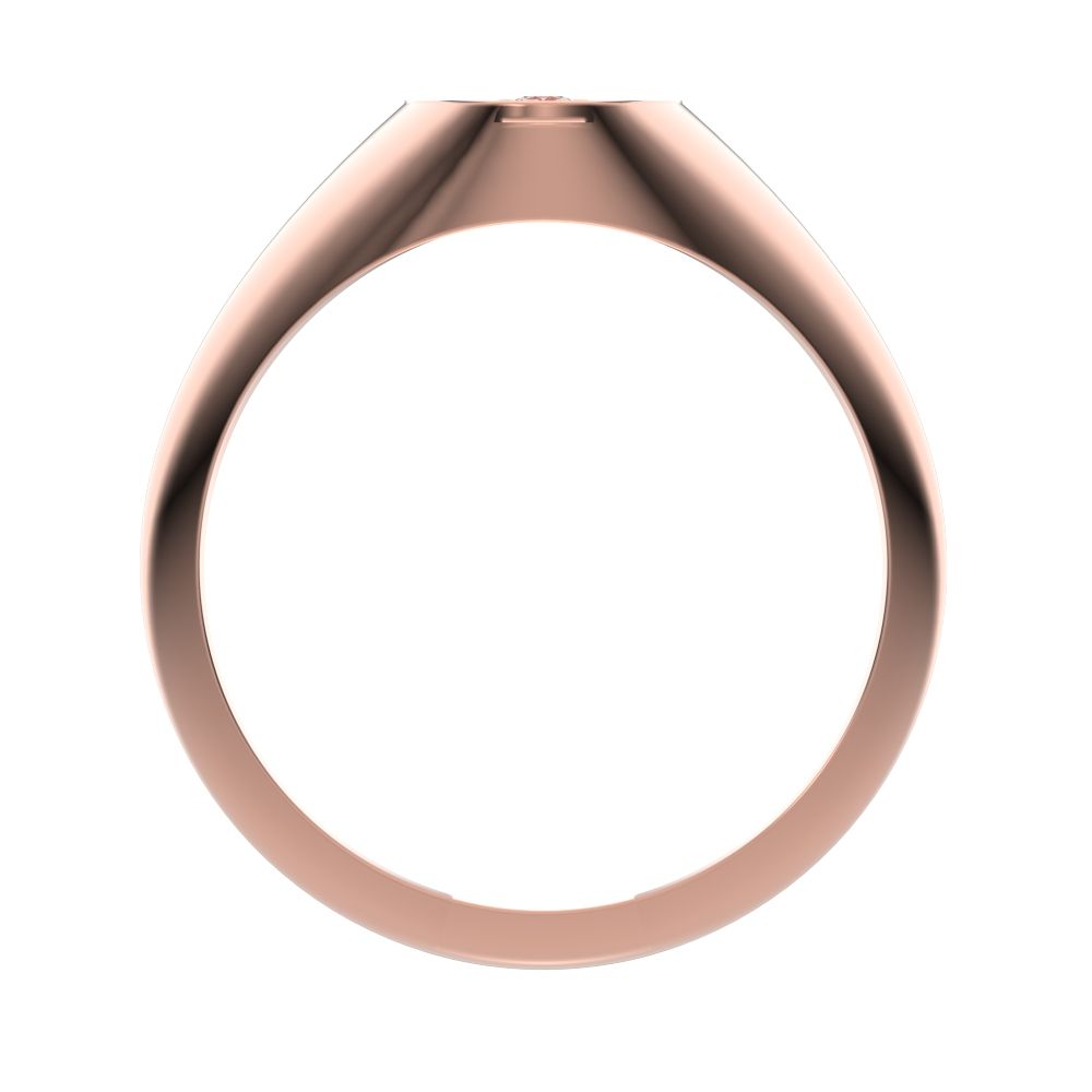 0.03 ct Round Cut Moissanite dainty Minimalist 1 stone solitaire signet light 14K / 18K Solid Rose Gold everyday ring