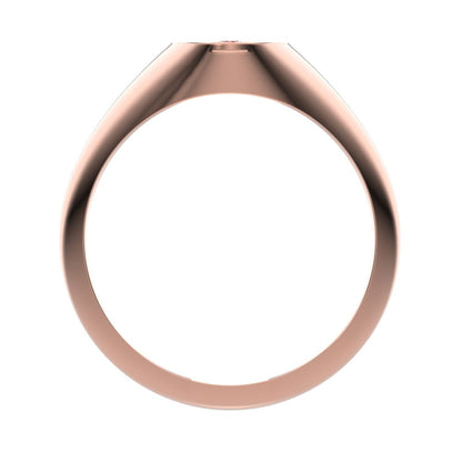 0.03 ct Round Cut Moissanite dainty Minimalist 1 stone solitaire signet light 14K / 18K Solid Rose Gold everyday ring