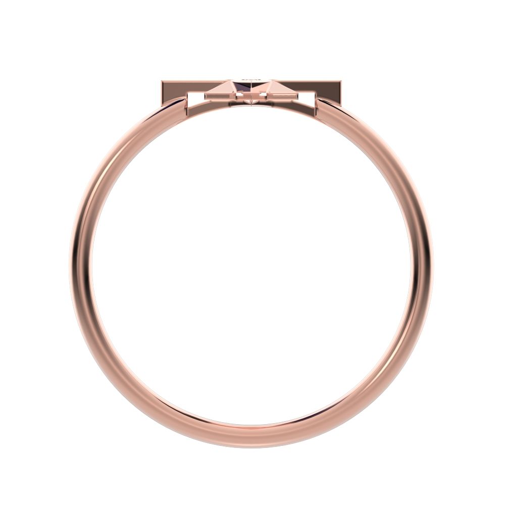 0.03 ct Round Cut Moissanite dainty Minimalist star halo sun light cocktail 14K / 18K Solid Rose Gold everyday ring