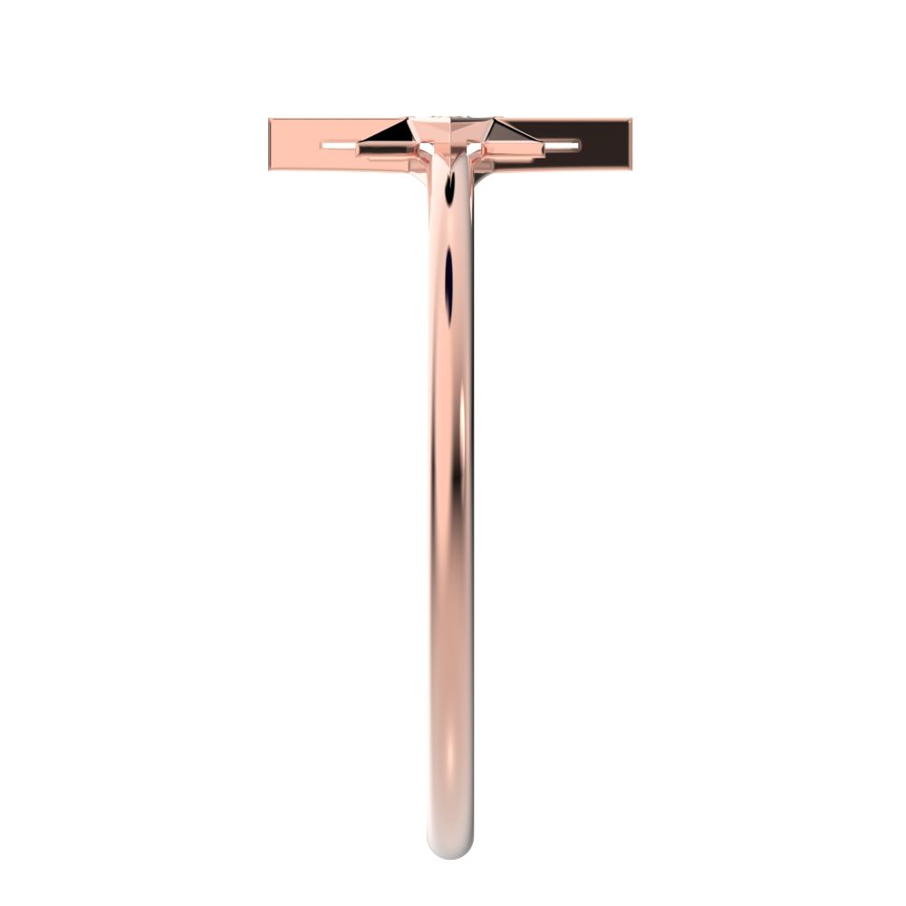 0.03 ct Round Cut Moissanite dainty Minimalist star halo sun light cocktail 14K / 18K Solid Rose Gold everyday ring