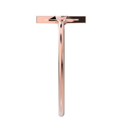 0.03 ct Round Cut Moissanite dainty Minimalist star halo sun light cocktail 14K / 18K Solid Rose Gold everyday ring