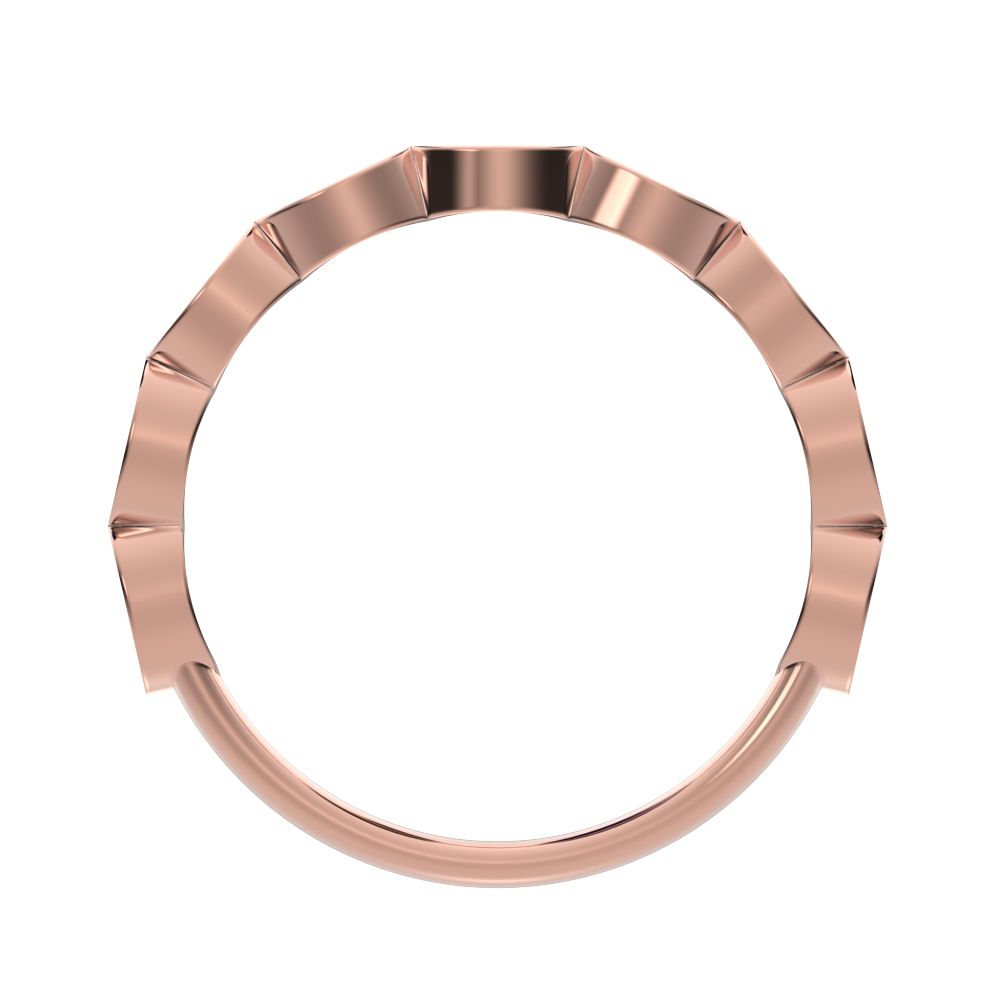 0.18 ct Round Cut Moissanite dainty Minimalist Stackable half eternity eye braided light 14K / 18K Solid Rose Gold everyday wedding band