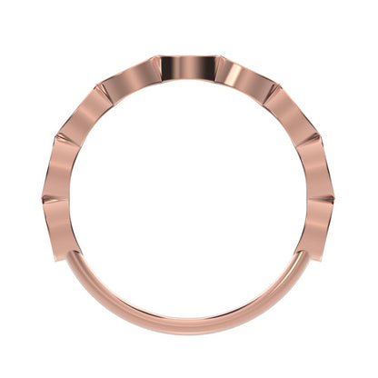 0.18 ct Round Cut Moissanite dainty Minimalist Stackable half eternity eye braided light 14K / 18K Solid Rose Gold everyday wedding band